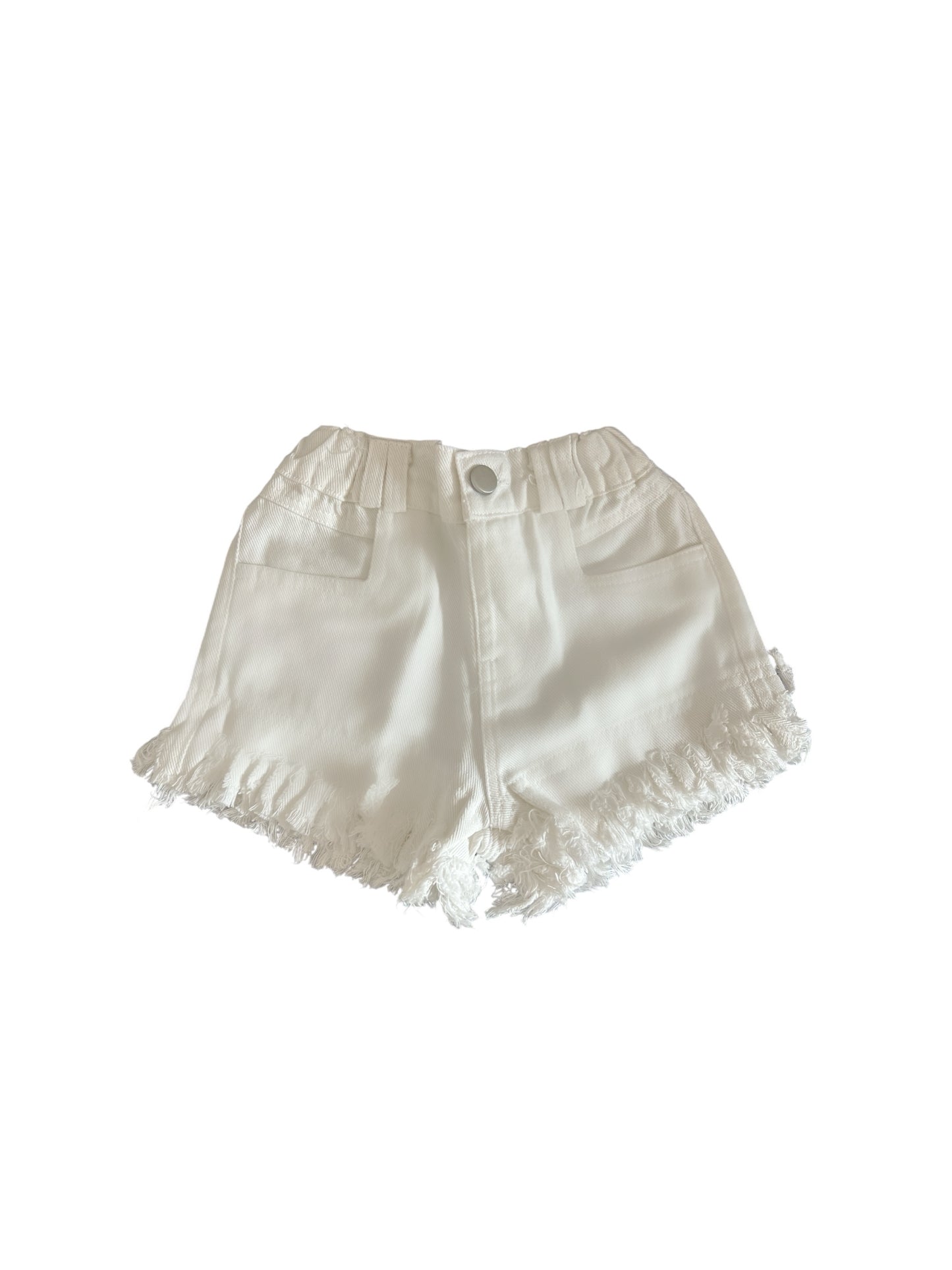 Fringed Denim Shorts